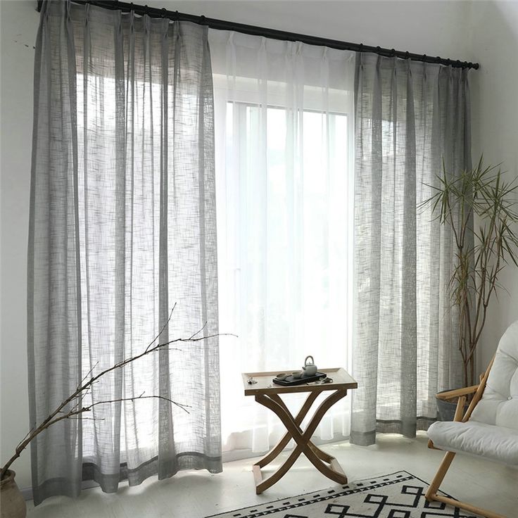 Grey sheer curtains