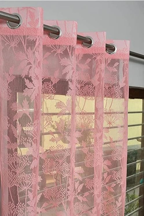 Net Floral Semi Transparent Fancy Sheer Curtain