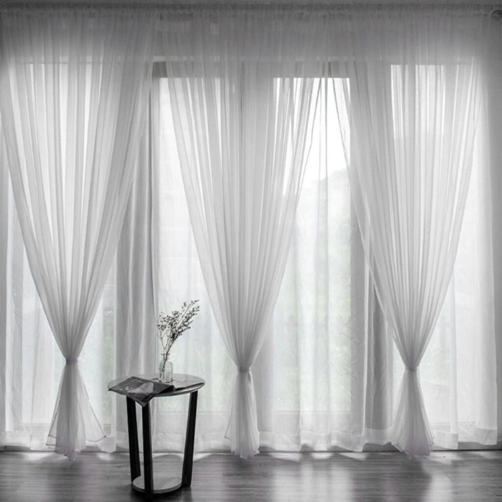 White sheer curtains UAE