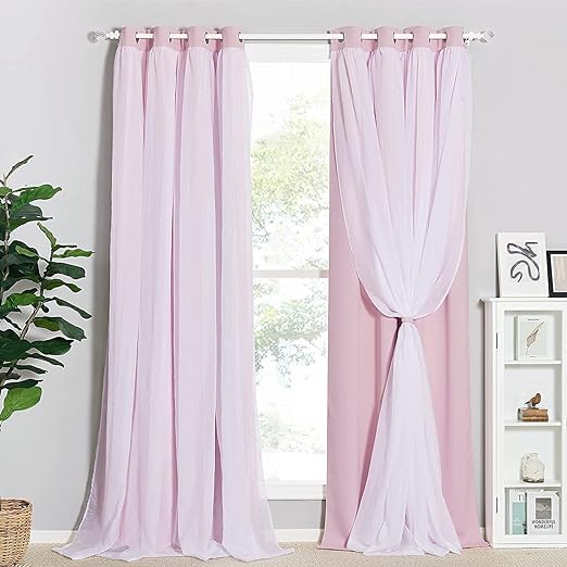 blackout pink curtain