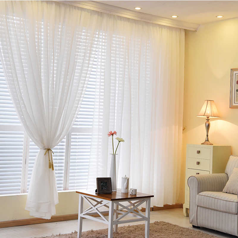 white sheer curtains for living room