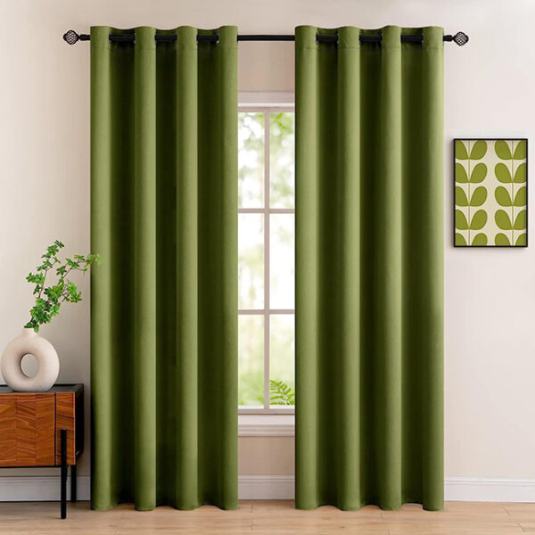 olive green cotton curtains