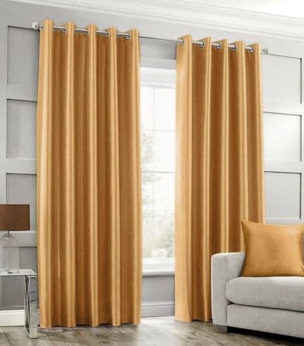 yellow silk curtains