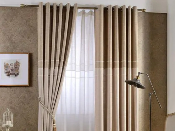 Luxurious Jacquard beige curtains Dubai for modern homes with premium fabric and elegant style.