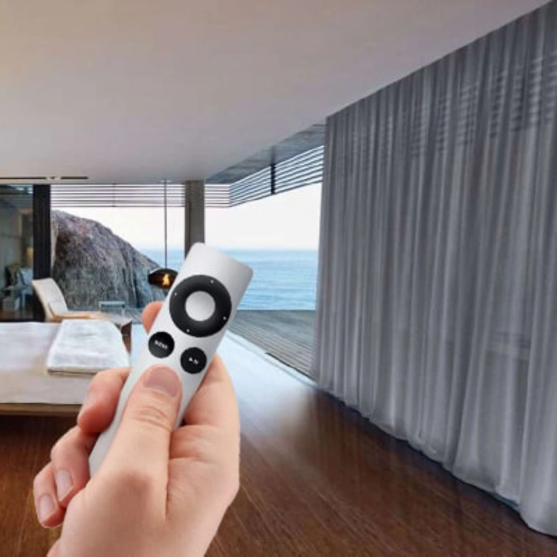 After installation of motorized curtains in bedroom