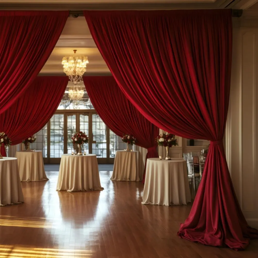 Get luxury red blackout ballroom curtains Dubai