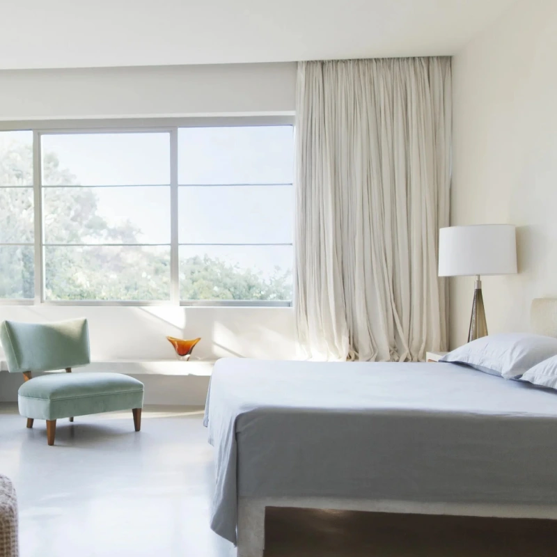 Modern motorized curtains Dubai installed for seamless smart window automation.