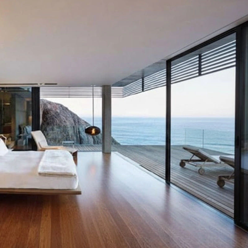 before installed motorized curtains in bedroom