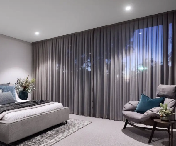 Best sheer bedroom curtains dubai in charcoal brown colour.